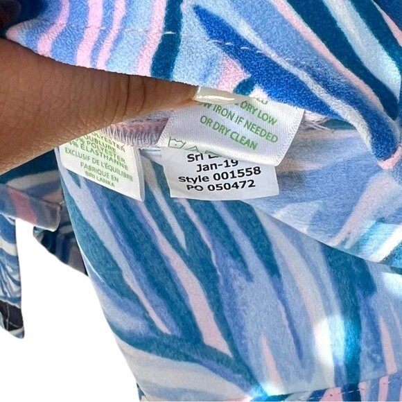 The Lilly Pulitzer Donna Romper Palm Print Pink Tropics Tint Heat Wave Size 00 - Picture 9 of 10